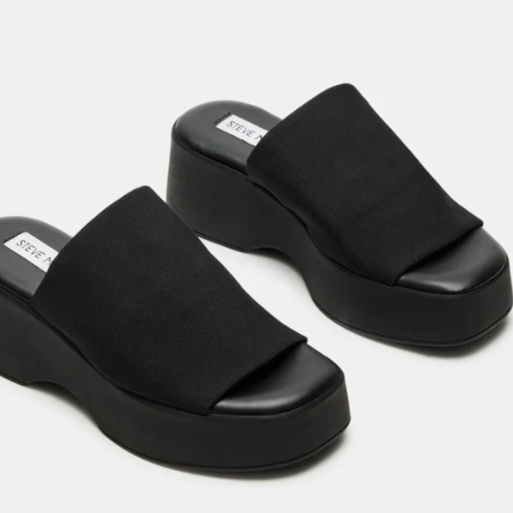 Steve Madden Black Platform Sandals